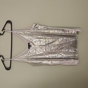 - NWOT Light Gray Sequined Tank Top - M